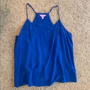 Royal blue Lily Pulitzer silk tank top